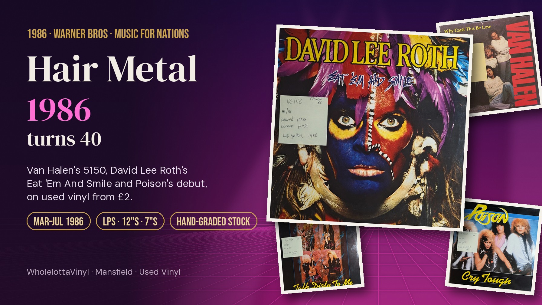 Hair Metal Turns 40: Van Halen's 5150, David Lee Roth And Poison On Vinyl (Hairspray Not Included)