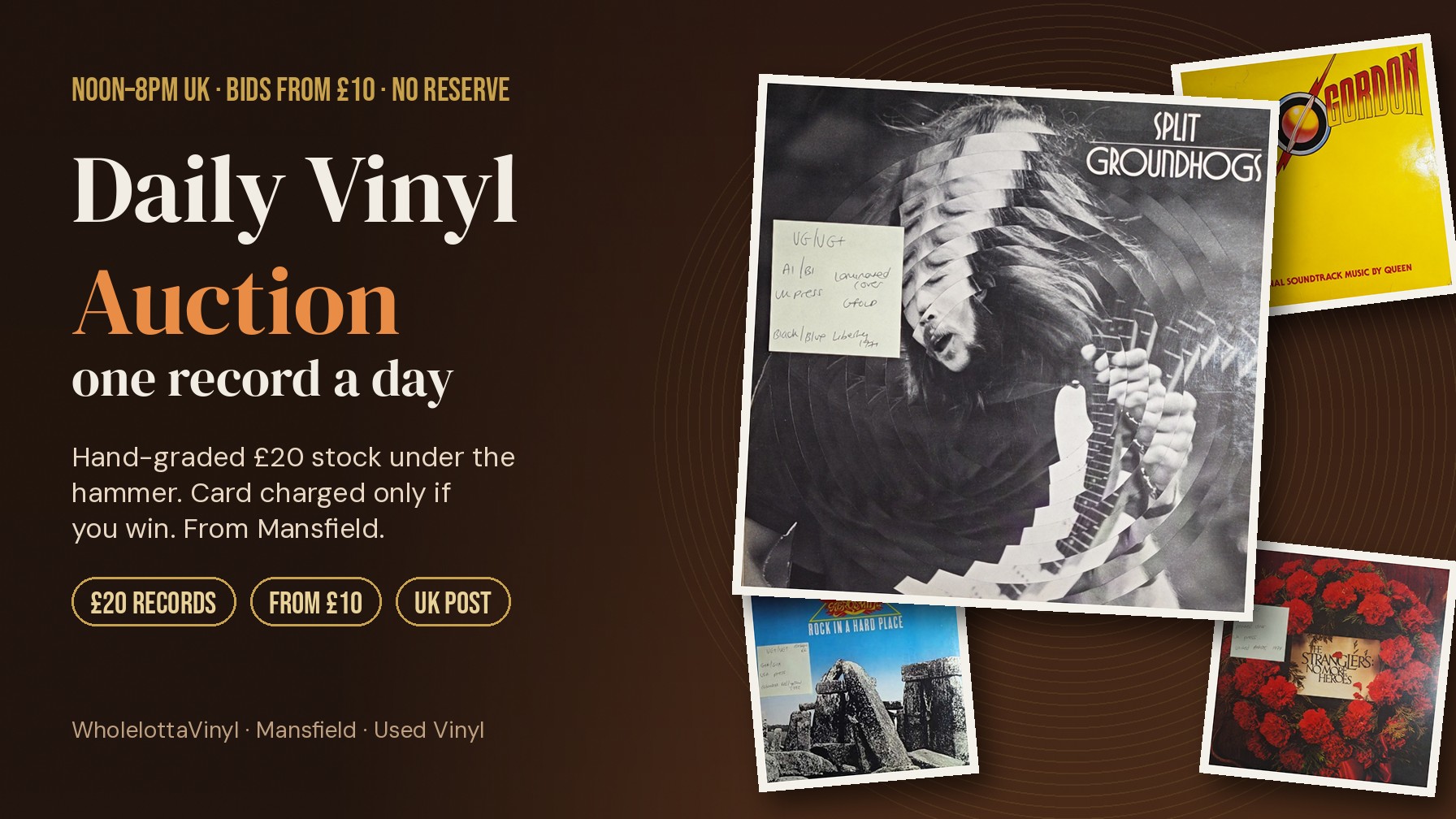 Daily Vinyl Auction UK: One Record A Day From £10 (No Reserve, Noon To 8pm)