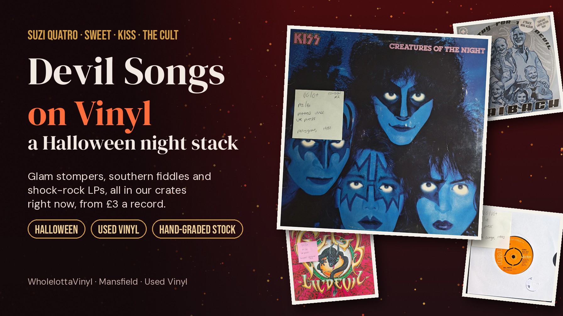 Devil Songs On Vinyl: A Halloween Night Stack From Sweet, Suzi Quatro And Kiss (Sympathy Not Required)