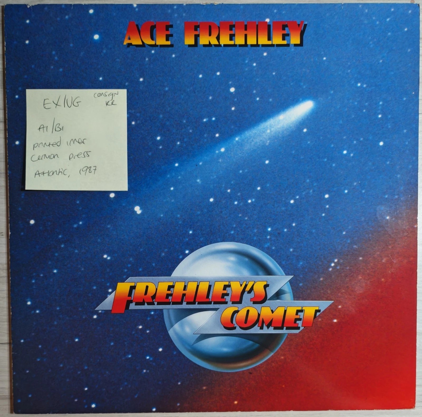 Ace Frehley Frehley's Comet Vinyl Record LP EX/VG 781 749-1 1987 sleeve Ace Frehley Frehley's Comet Vinyl Record LP EX/VG 781 749-1 1987 sleeve