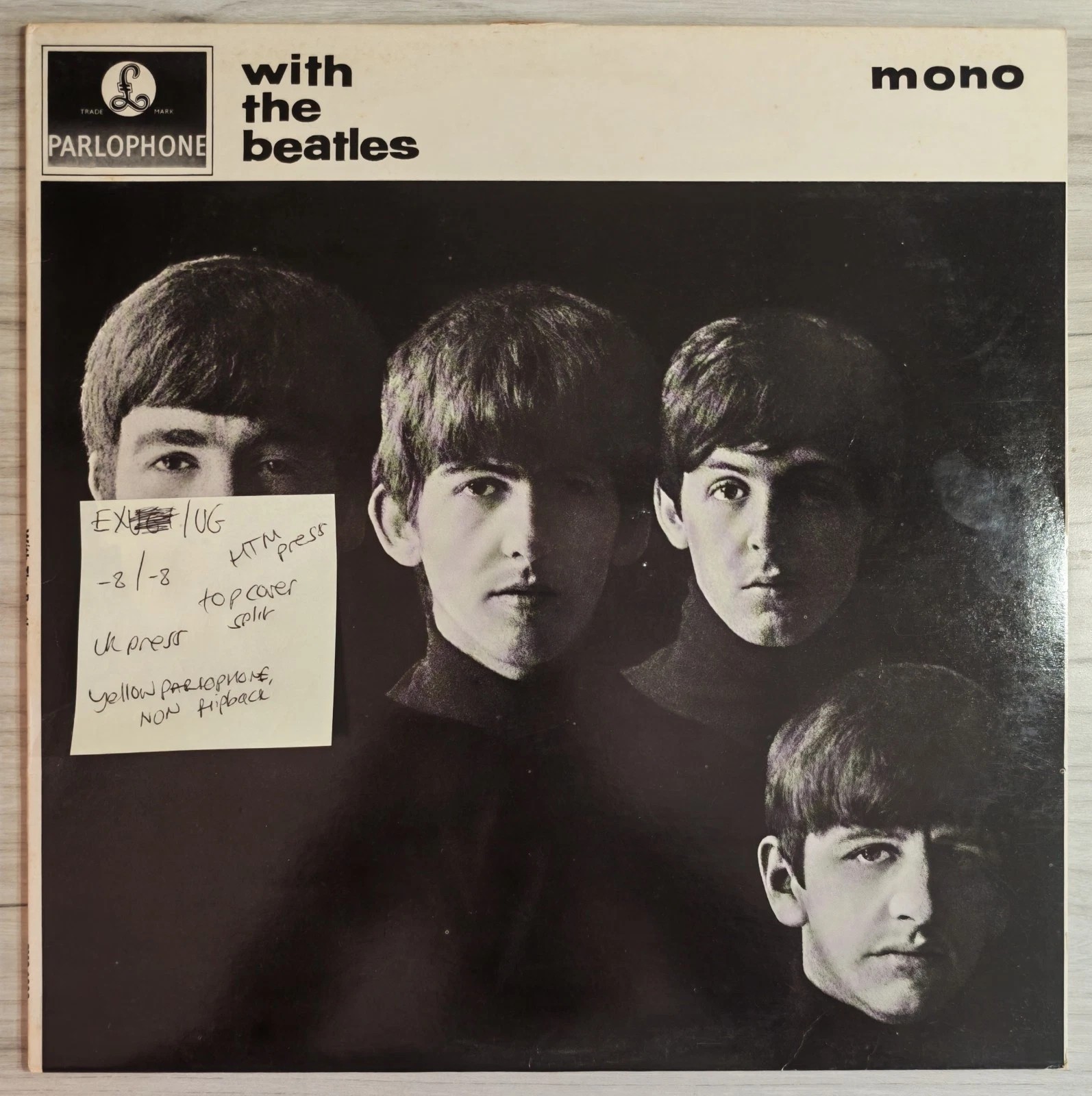 The Beatles With The Beatles Vinyl Record LP EX/VG PMC 1206 1981 Yellow/Black sleeve The Beatles With The Beatles Vinyl Record LP EX/VG PMC 1206 1981 Yellow/Black sleeve