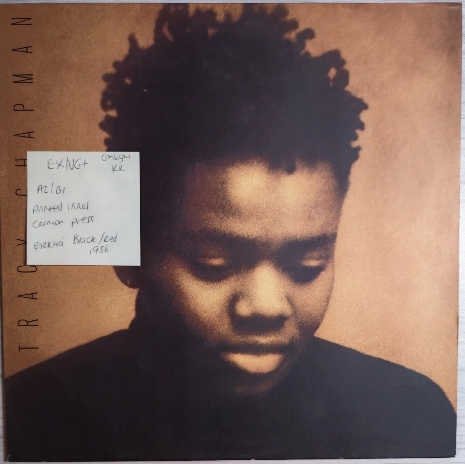 Tracy Chapman Self Titled Vinyl Record LP EX/VG+ 960 774-1 1988 sleeve Tracy Chapman Self Titled Vinyl Record LP EX/VG+ 960 774-1 1988 sleeve