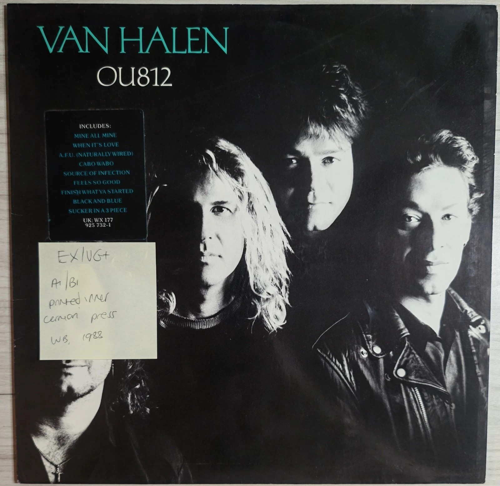 Van Halen OU812 Vinyl Record LP EX/VG+ 925 732-1 1988 sleeve Van Halen OU812 Vinyl Record LP EX/VG+ 925 732-1 1988 sleeve