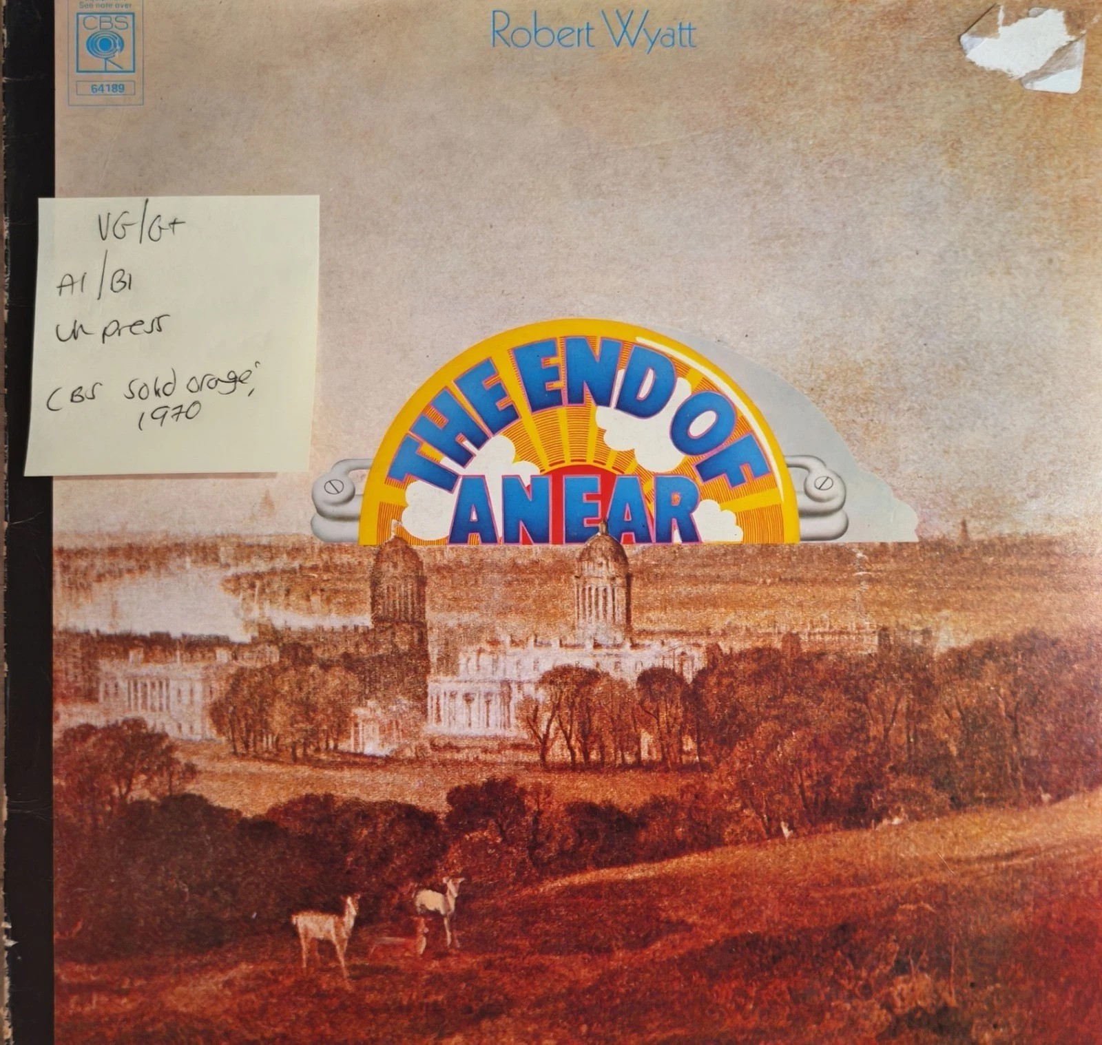 Robert Wyatt The End Of An Ear Vinyl Record LP VG/G+ 64189 1970 sleeve Robert Wyatt The End Of An Ear Vinyl Record LP VG/G+ 64189 1970 sleeve