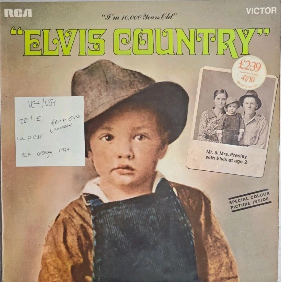 Elvis Presley Elvis Country Vinyl Record LP VG+/VG+ SF8172 1971 sleeve Elvis Presley Elvis Country Vinyl Record LP VG+/VG+ SF8172 1971 sleeve