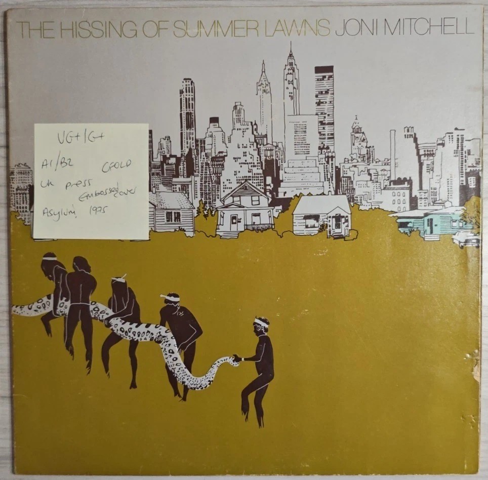 Joni Mitchell The Hissing Of Summer Lawns Vinyl Record LP VG+/G+ SYLA 8763 1975 sleeve Joni Mitchell The Hissing Of Summer Lawns Vinyl Record LP VG+/G+ SYLA 8763 1975 sleeve