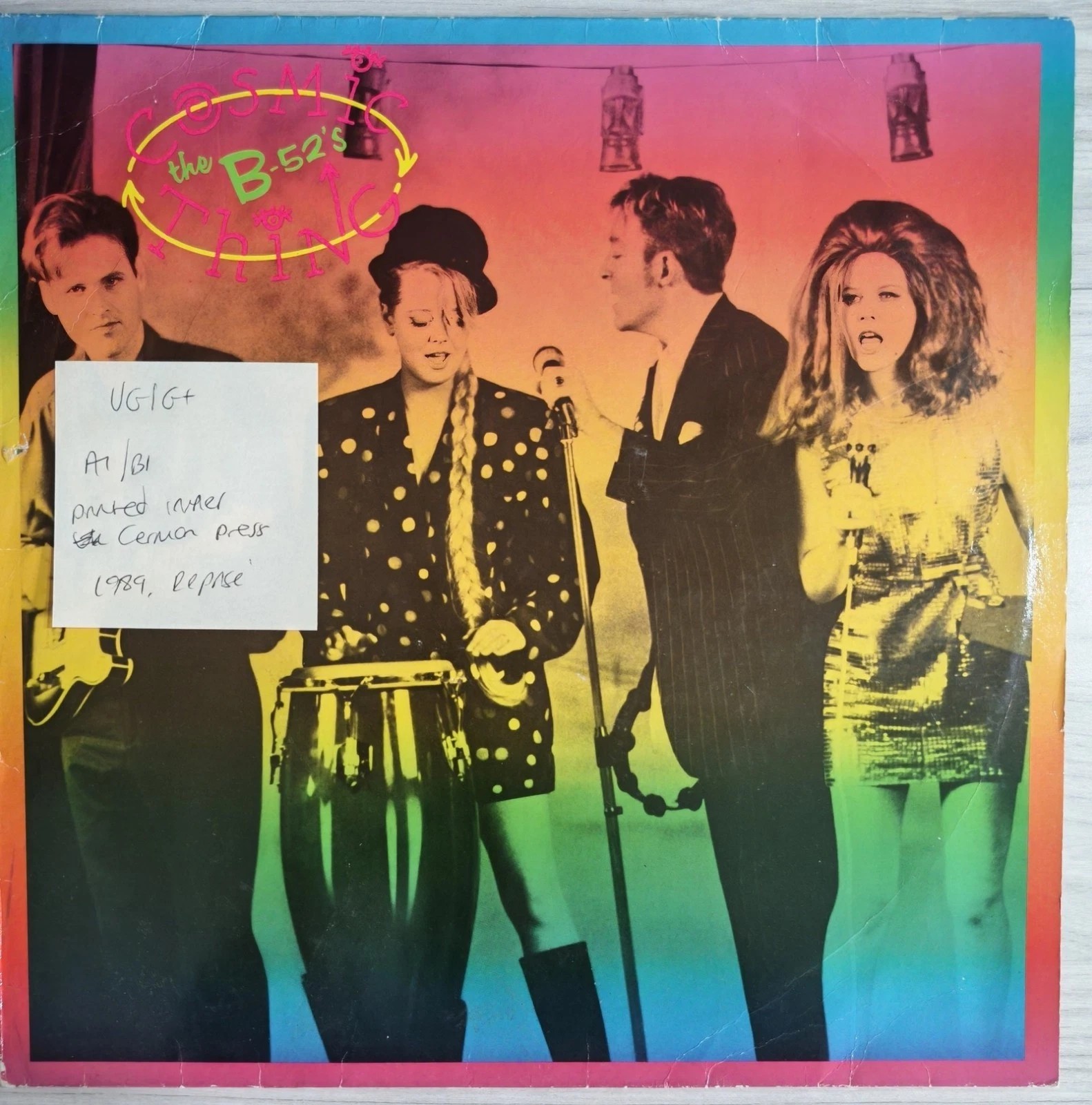 The B-52's Cosmic Thing Vinyl Record LP VG/G+ 925 854-1 1989 sleeve The B-52's Cosmic Thing Vinyl Record LP VG/G+ 925 854-1 1989 sleeve
