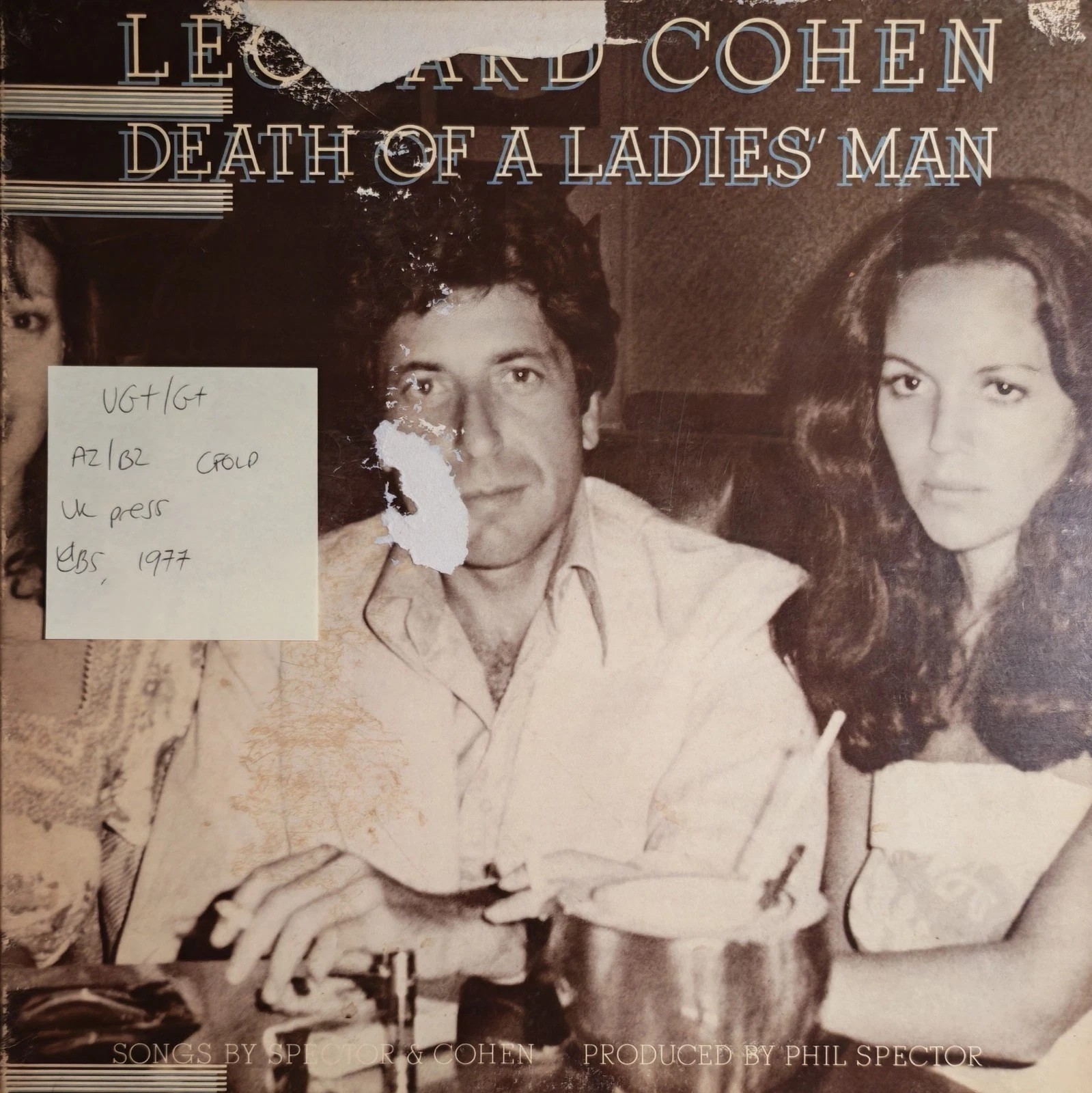 Leonard Cohen Death Of A Ladies' Man Vinyl Record LP VG+/G+ CBS 86042 1977 sleeve Leonard Cohen Death Of A Ladies' Man Vinyl Record LP VG+/G+ CBS 86042 1977 sleeve