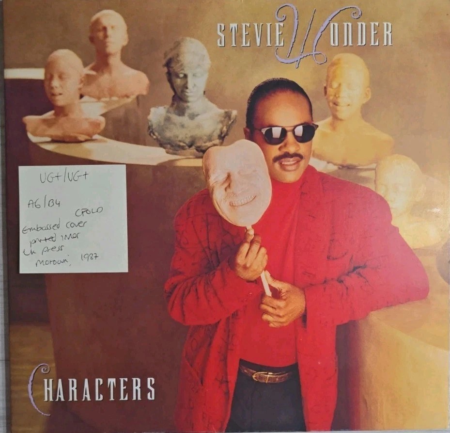 Stevie Wonder Characters Vinyl Record LP VG+/VG+ ZL72001 1987 sleeve Stevie Wonder Characters Vinyl Record LP VG+/VG+ ZL72001 1987 sleeve