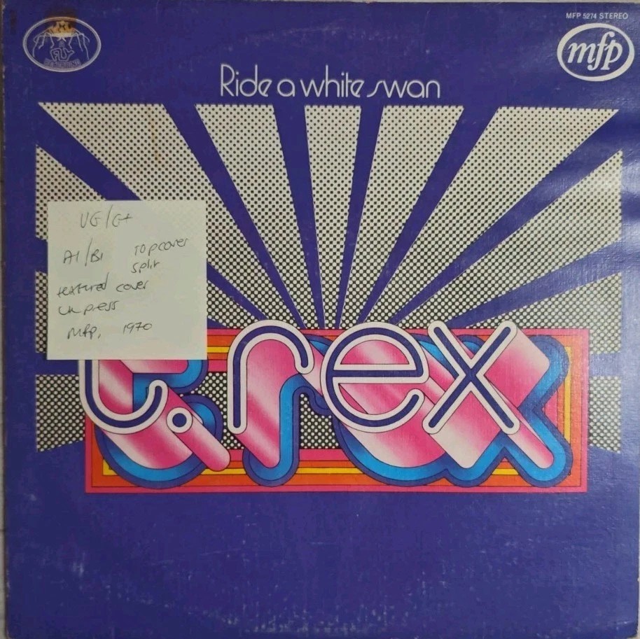 T. Rex Ride A White Swan Vinyl Record LP VG/G+ MFP 5274 1970 sleeve T. Rex Ride A White Swan Vinyl Record LP VG/G+ MFP 5274 1970 sleeve