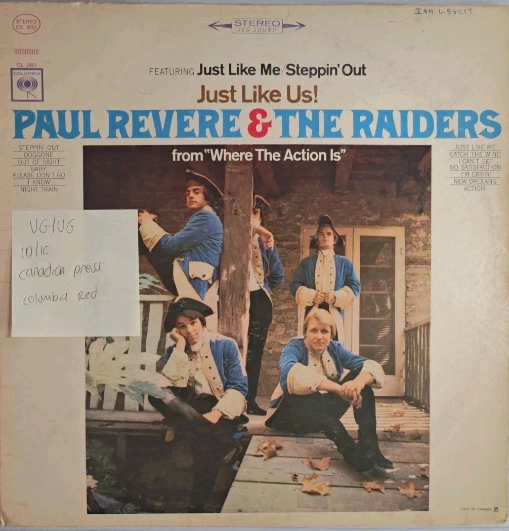 Paul Revere & The Raiders Just Like Us Vinyl Record LP VG/VG CS9251 1966 sleeve Paul Revere & The Raiders Just Like Us Vinyl Record LP VG/VG CS9251 1966 sleeve