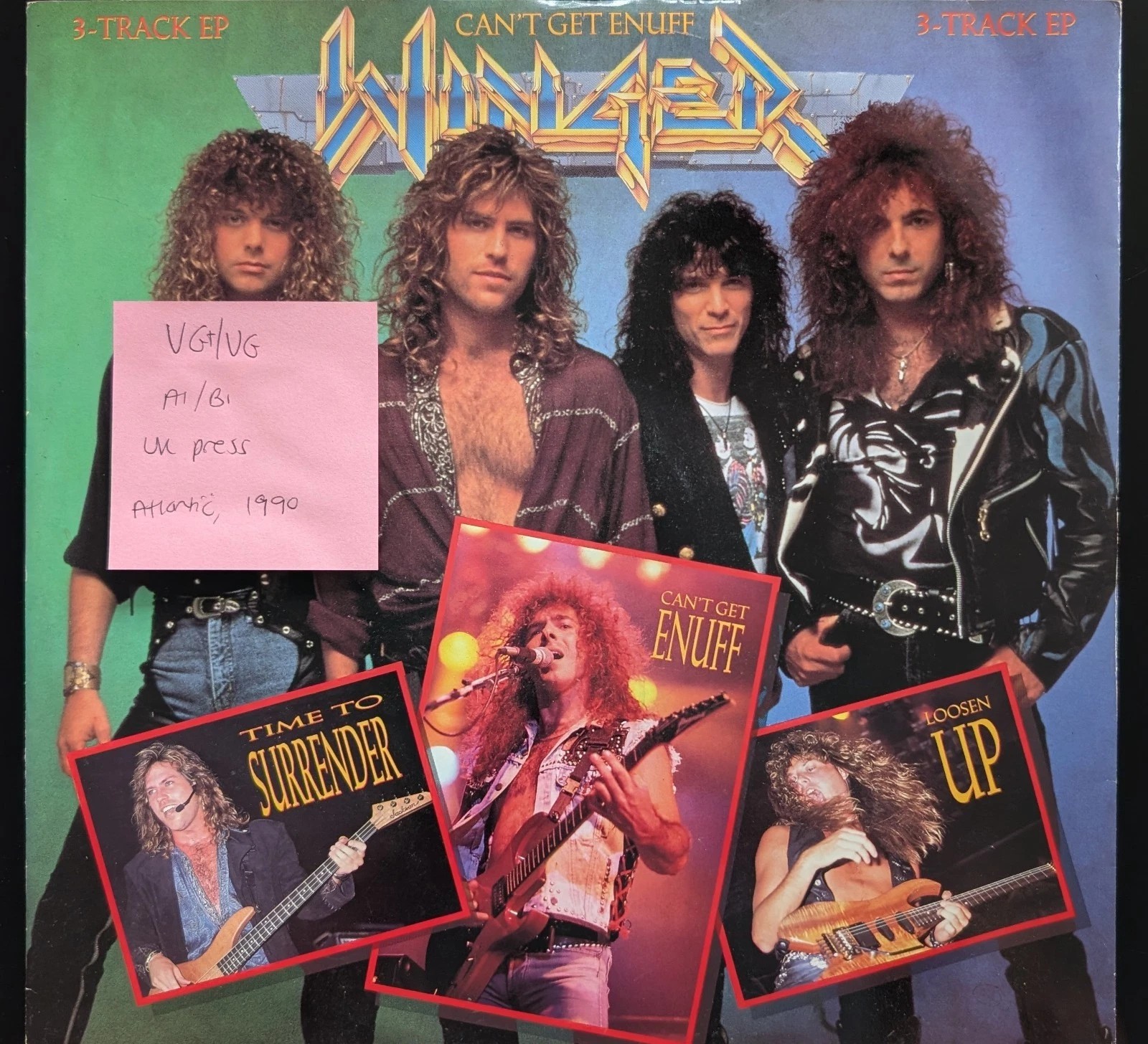 Winger Can't Get Enuff Vinyl Record 12" VG+/VG A6112T 1990 sleeve Winger Can't Get Enuff Vinyl Record 12" VG+/VG A6112T 1990 sleeve