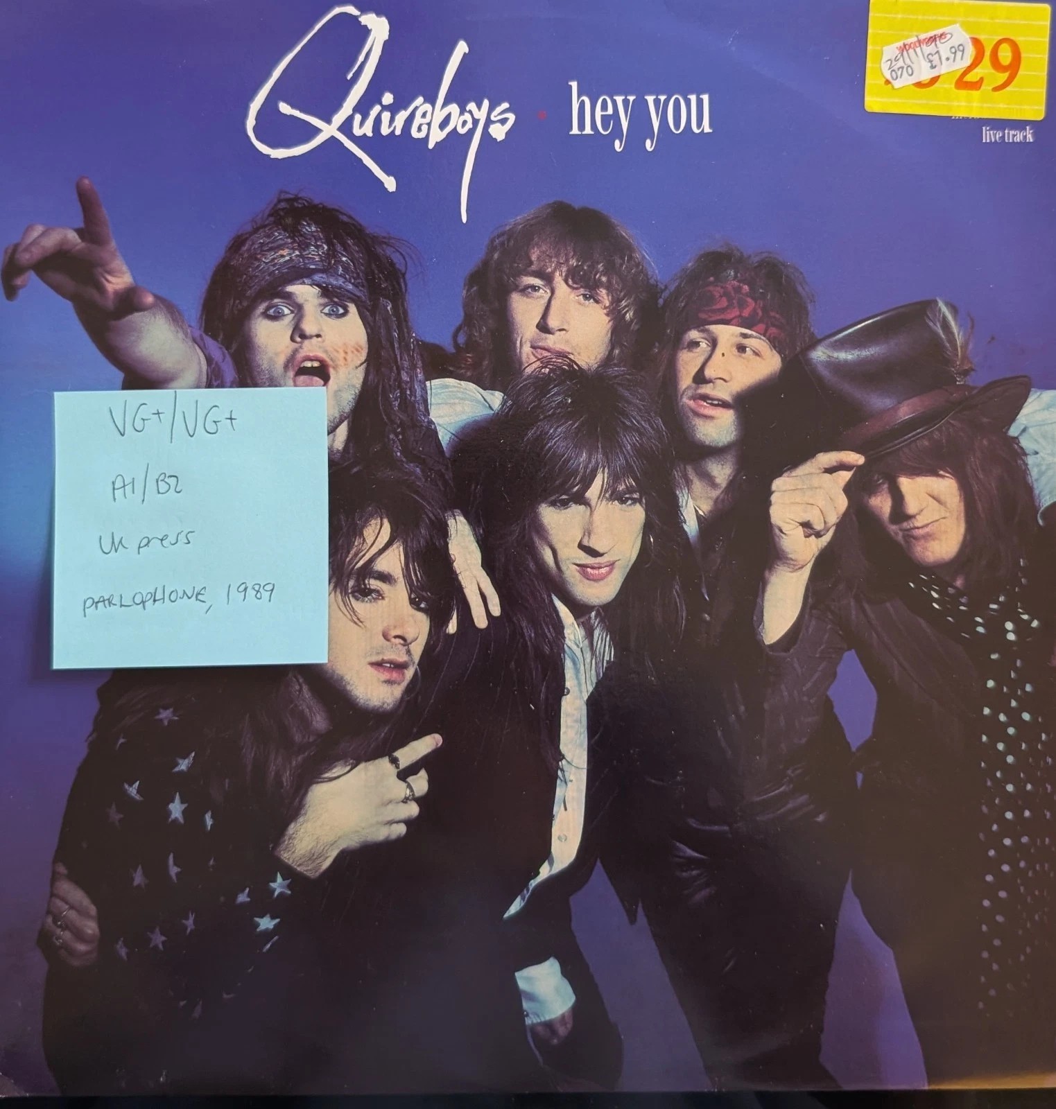 Quireboys Hey You Vinyl Record 12" VG+/VG+ 12R 6241 1989 sleeve Quireboys Hey You Vinyl Record 12" VG+/VG+ 12R 6241 1989 sleeve