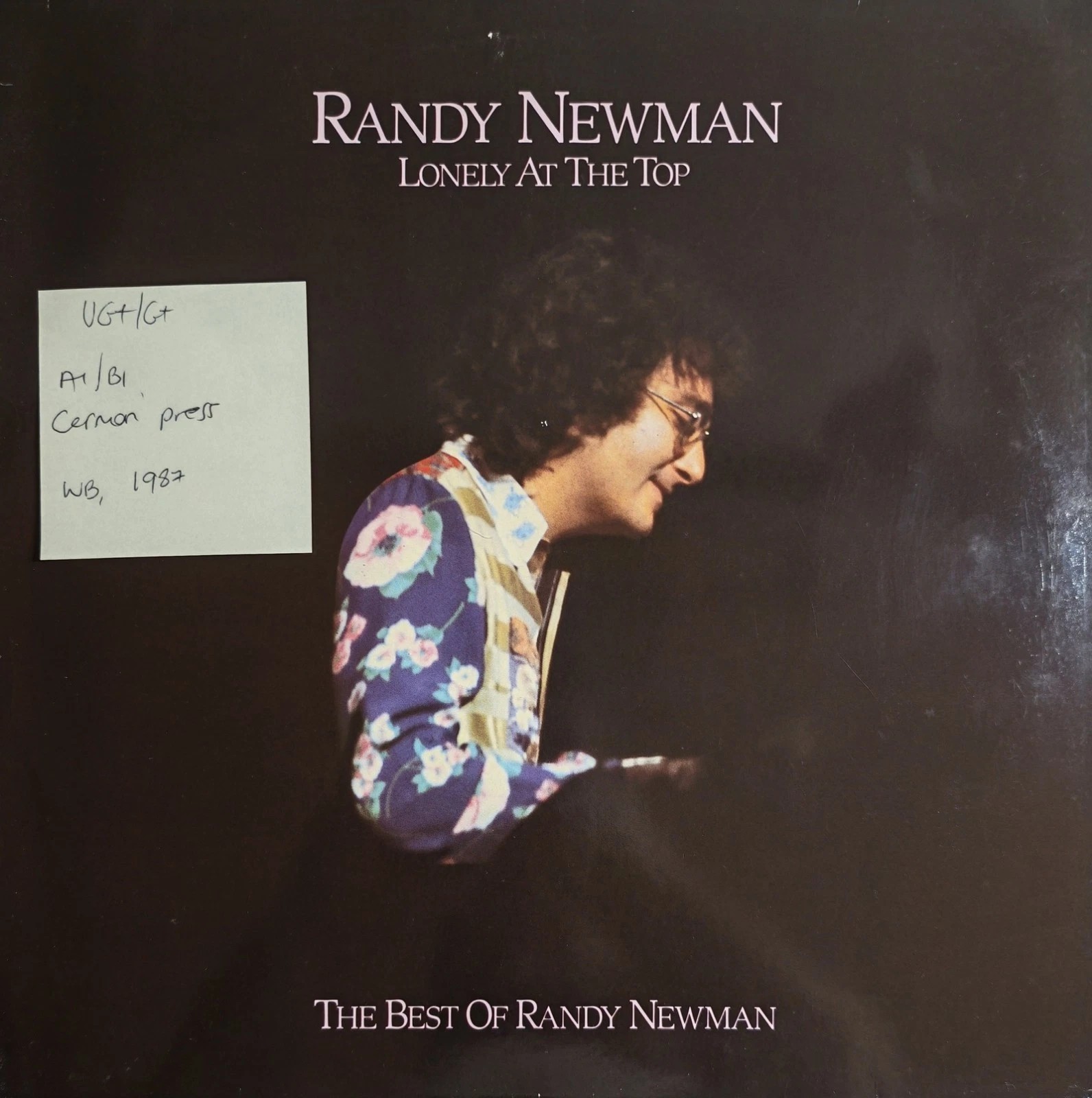 Randy Newman Lonely At The Top The Best Of Vinyl Record LP VG+/G+ WX 101 1987 vinyl record sleeve Randy Newman Lonely At The Top The Best Of Vinyl Record LP VG+/G+ WX 101 1987 vinyl record sleeve