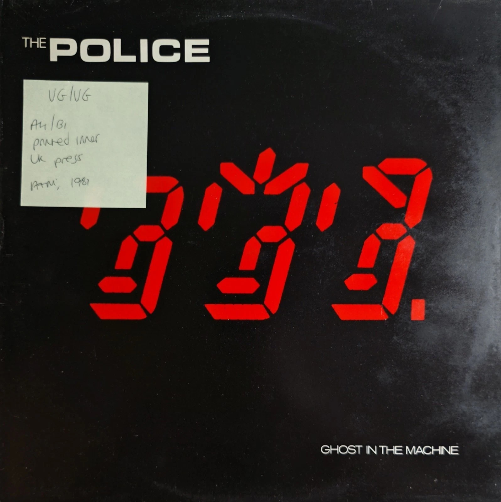 The Police Ghost In The Machine Vinyl Record LP VG/VG AMLK 63730 1981 sleeve The Police Ghost In The Machine Vinyl Record LP VG/VG AMLK 63730 1981 sleeve
