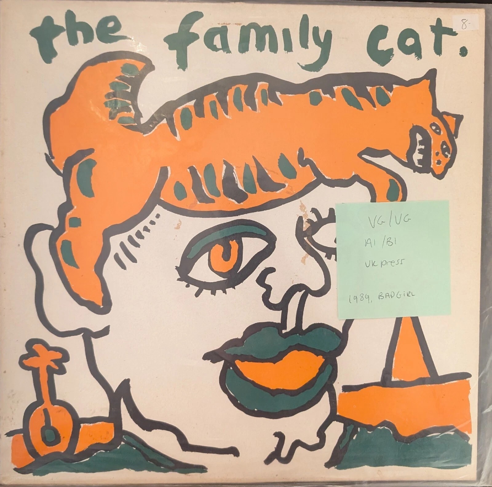 The Family Cat Bad Girl Vinyl Record VG/VG BFRLT01 1989 sleeve The Family Cat Bad Girl Vinyl Record VG/VG BFRLT01 1989 sleeve