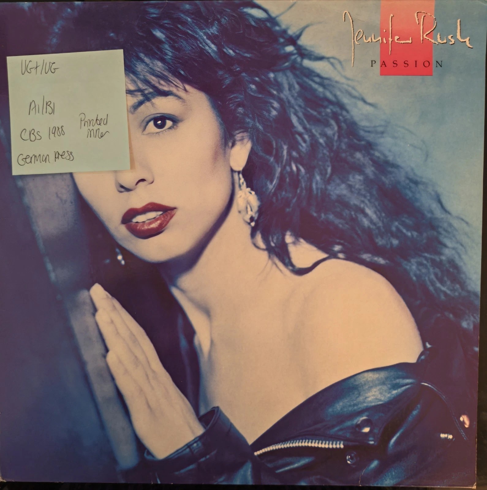 Jennifer Rush Passion Vinyl Record LP VG+/VG CBS 462968 1 sleeve Jennifer Rush Passion Vinyl Record LP VG+/VG CBS 462968 1 sleeve
