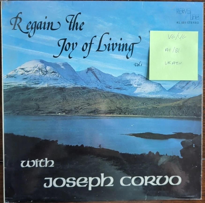 Regain The Joy Of Living With Joseph Corvo Vinyl Record VG/VG KL001 1st Press sleeve Regain The Joy Of Living With Joseph Corvo Vinyl Record VG/VG KL001 1st Press sleeve