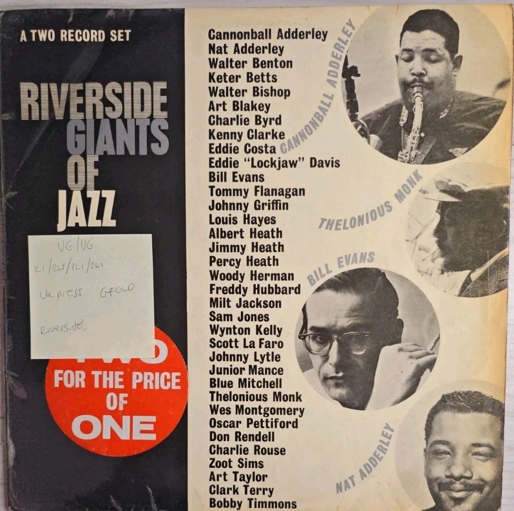 Various Riverside Giants Of Jazz Vinyl Record 2LP VG/VG JET 1A-B 1962 sleeve Various Riverside Giants Of Jazz Vinyl Record 2LP VG/VG JET 1A-B 1962 sleeve