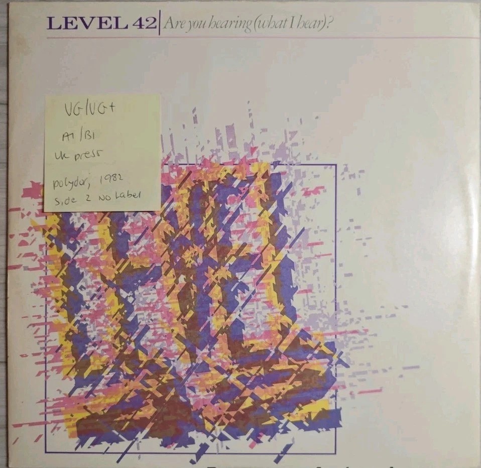 Level 42 Are You Hearing (What I Hear)? Vinyl Record 12" VG/VG+ POSPX396 1982 sleeve Level 42 Are You Hearing (What I Hear)? Vinyl Record 12" VG/VG+ POSPX396 1982 sleeve