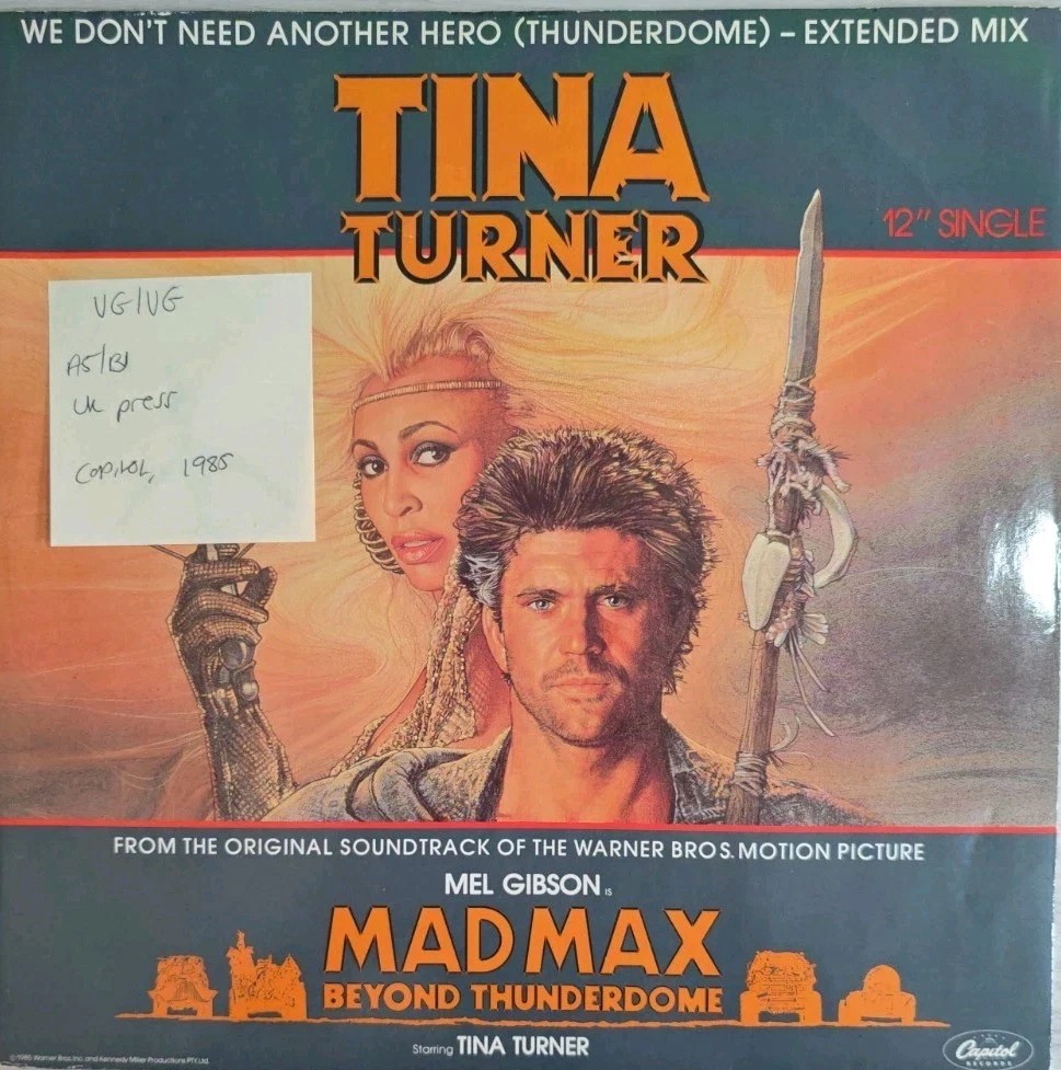 Tina Turner We Don't Need Another Hero Vinyl Record 12" VG/VG 12CL364 1985 sleeve Tina Turner We Don't Need Another Hero Vinyl Record 12" VG/VG 12CL364 1985 sleeve