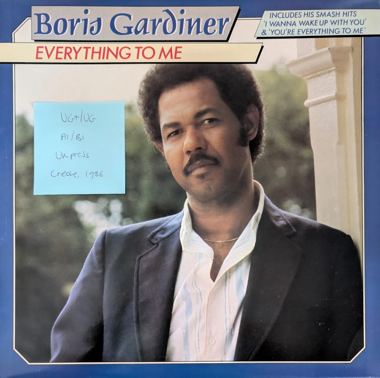 Boris Gardiner Everything To Me Vinyl Record LP VG+/VG BGLP1 1986 sleeve Boris Gardiner Everything To Me Vinyl Record LP VG+/VG BGLP1 1986 sleeve