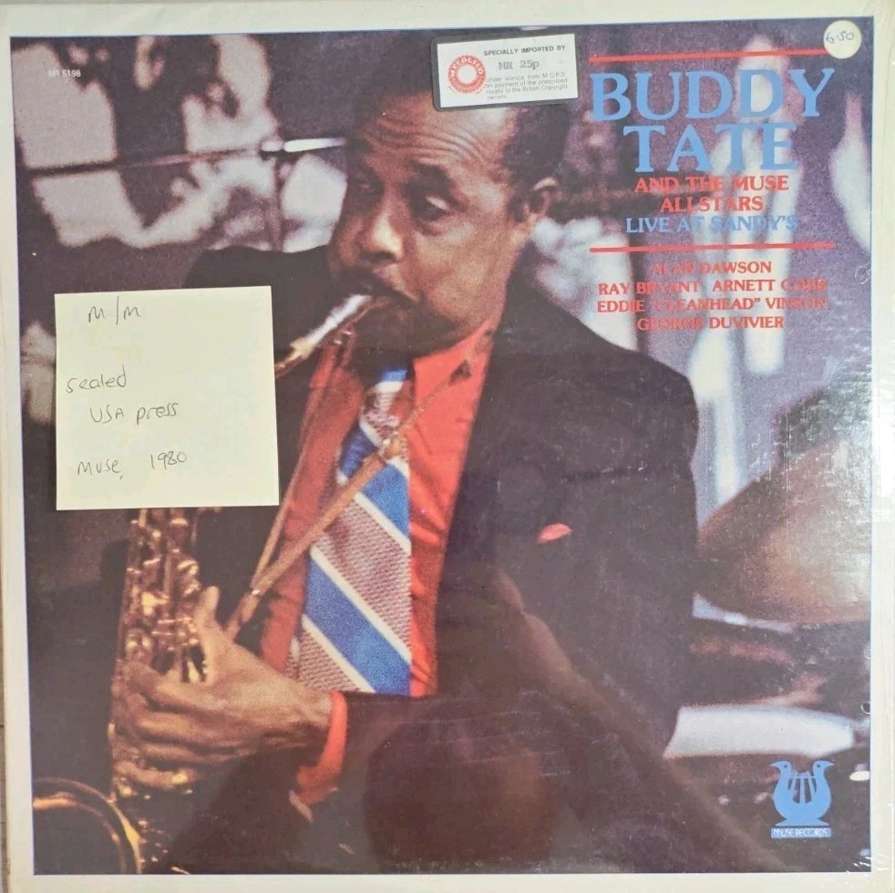 Buddy Tate & The Muse Allstars Live At Sandy's Vinyl Record LP M/M MR5198 1980 sleeve Buddy Tate & The Muse Allstars Live At Sandy's Vinyl Record LP M/M MR5198 1980 sleeve