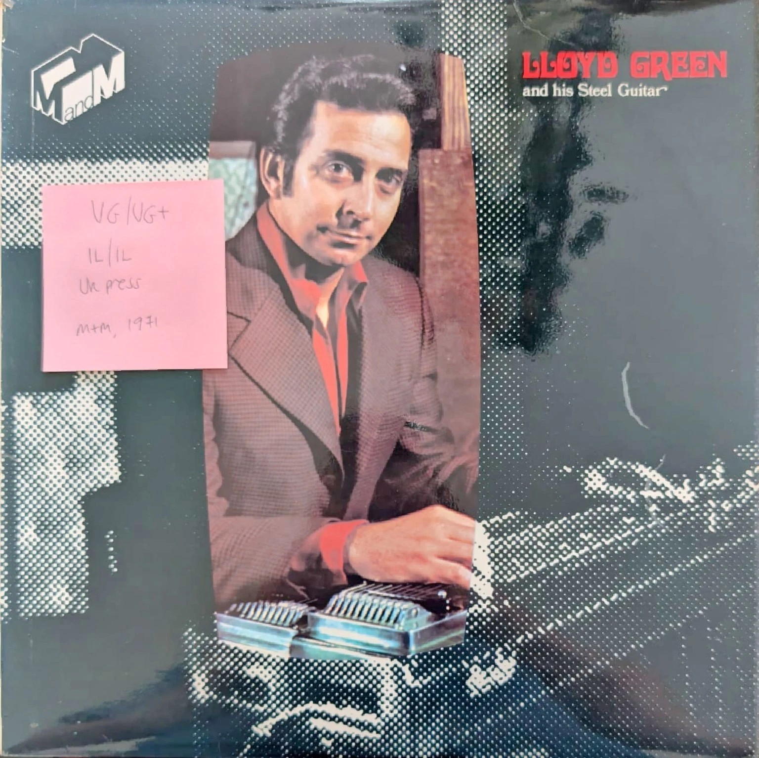 Lloyd Green And His Steel Guitar Vinyl Record LP VG/VG+ SLME1003 1971 sleeve Lloyd Green And His Steel Guitar Vinyl Record LP VG/VG+ SLME1003 1971 sleeve