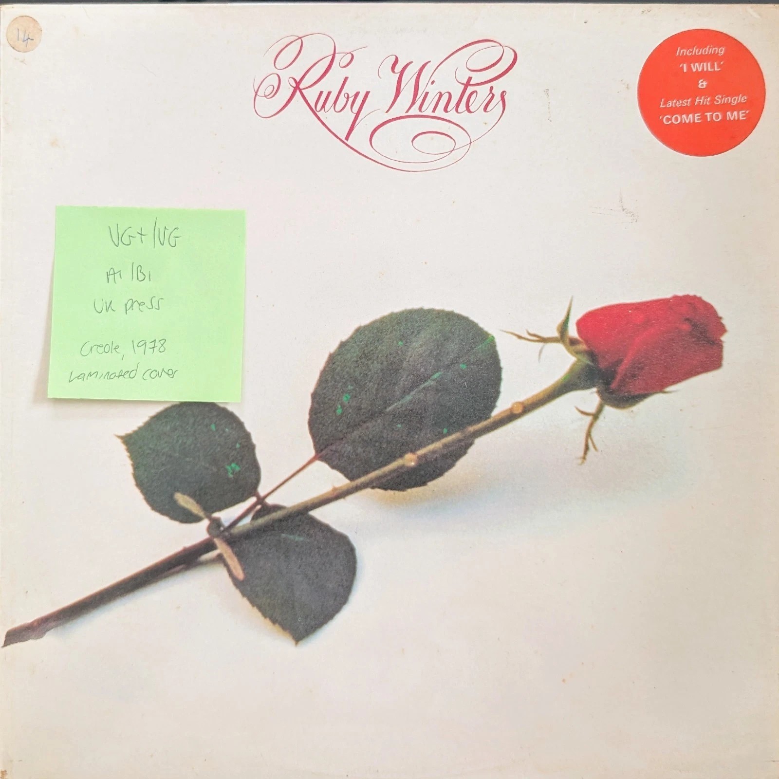 Ruby Winters Ruby Winters Vinyl Record LP VG+/VG CRLP512 1978 sleeve Ruby Winters Ruby Winters Vinyl Record LP VG+/VG CRLP512 1978 sleeve