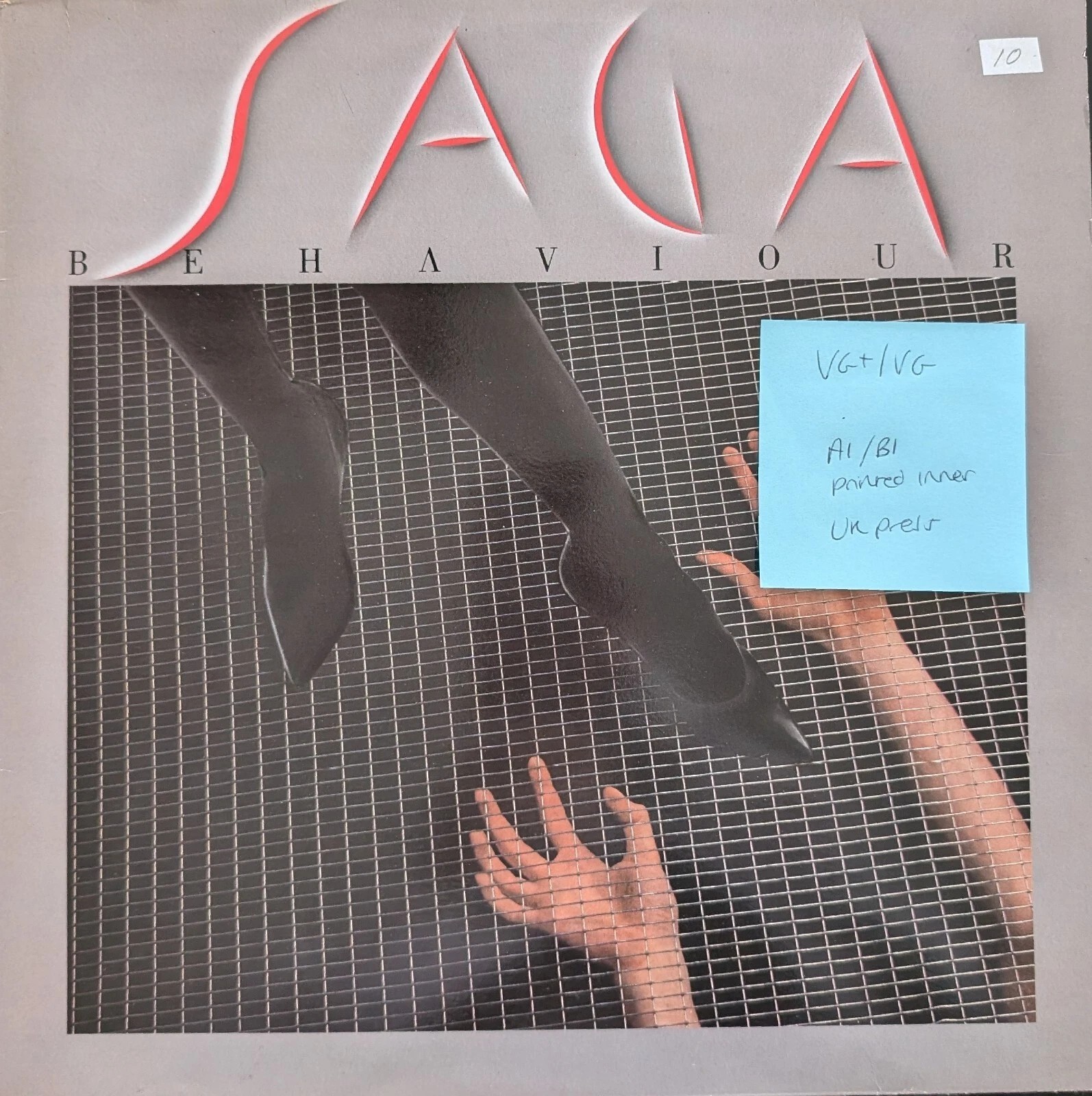 Saga Behaviour Vinyl Record LP VG+/VG PRT 26579 1985 sleeve Saga Behaviour Vinyl Record LP VG+/VG PRT 26579 1985 sleeve