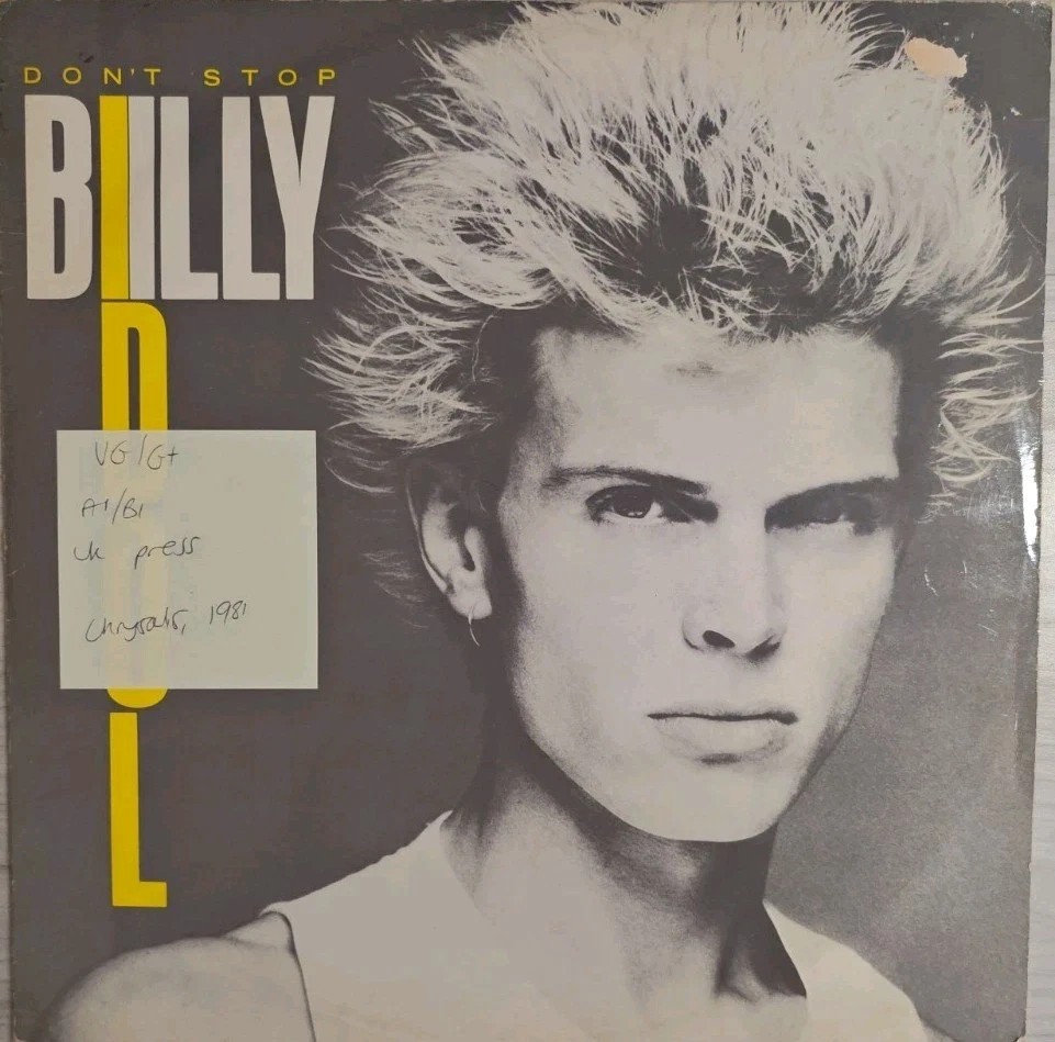 Billy Idol Don't Stop Vinyl Record 12" VG/G+ CHS122543 1981 sleeve Billy Idol Don't Stop Vinyl Record 12" VG/G+ CHS122543 1981 sleeve