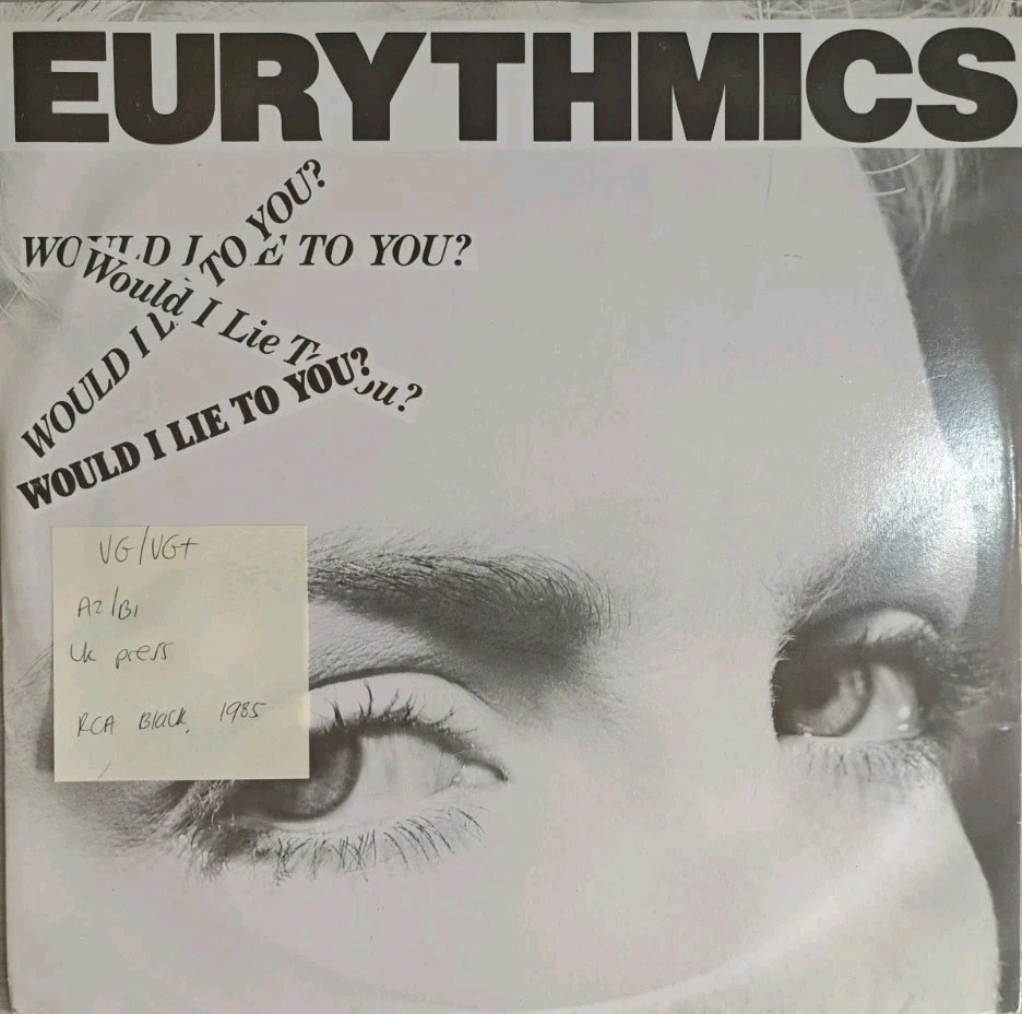Eurythmics Would I Lie To You? Vinyl Record 12" VG/VG+ PT 40102 1985 sleeve Eurythmics Would I Lie To You? Vinyl Record 12" VG/VG+ PT 40102 1985 sleeve