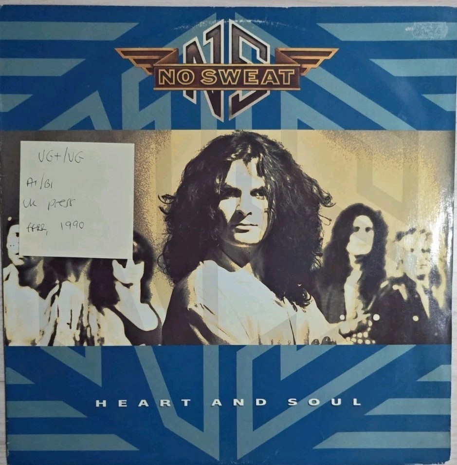No Sweat Heart And Soul Vinyl Record VG+/VG LONX274 1990 vinyl record sleeve No Sweat Heart And Soul Vinyl Record VG+/VG LONX274 1990 vinyl record sleeve