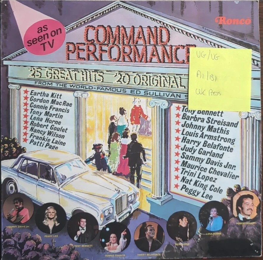 Command Performance 20 Original Artists Vinyl Record VG/VG MSD 2005 1973 1st sleeve Command Performance 20 Original Artists Vinyl Record VG/VG MSD 2005 1973 1st sleeve