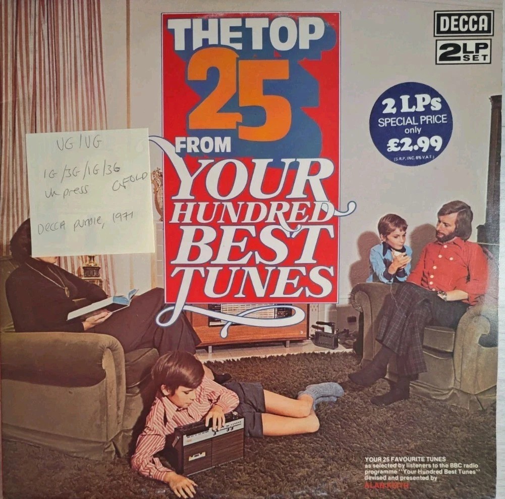 Various The Top 25 From Your Hundred Best Tunes Vinyl Record VG/VG HBT1/1 1971 sleeve Various The Top 25 From Your Hundred Best Tunes Vinyl Record VG/VG HBT1/1 1971 sleeve