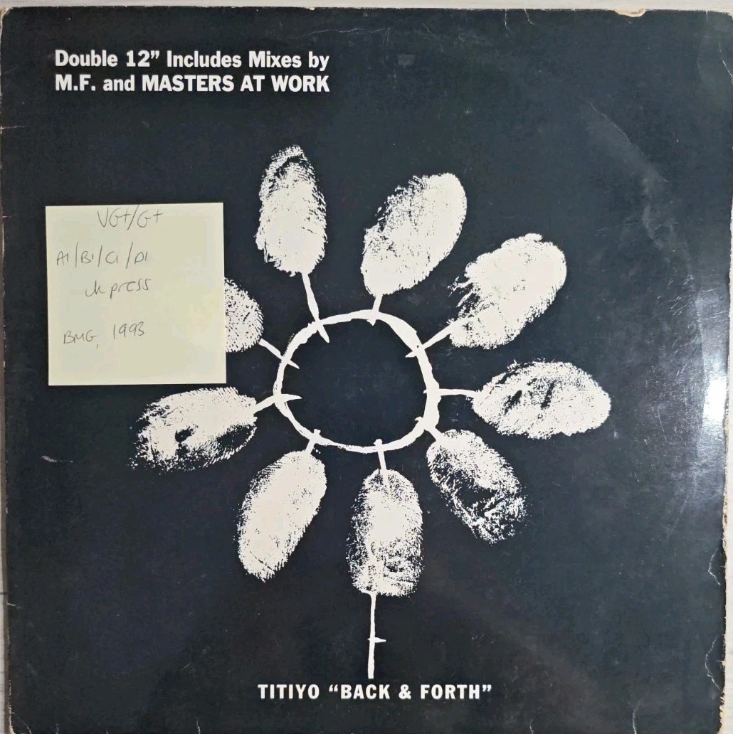 Titiyo Back & ForthMixes By M.F. And Masters At Work Vinyl Record VG+/G+ BM120 sleeve Titiyo Back & ForthMixes By M.F. And Masters At Work Vinyl Record VG+/G+ BM120 sleeve