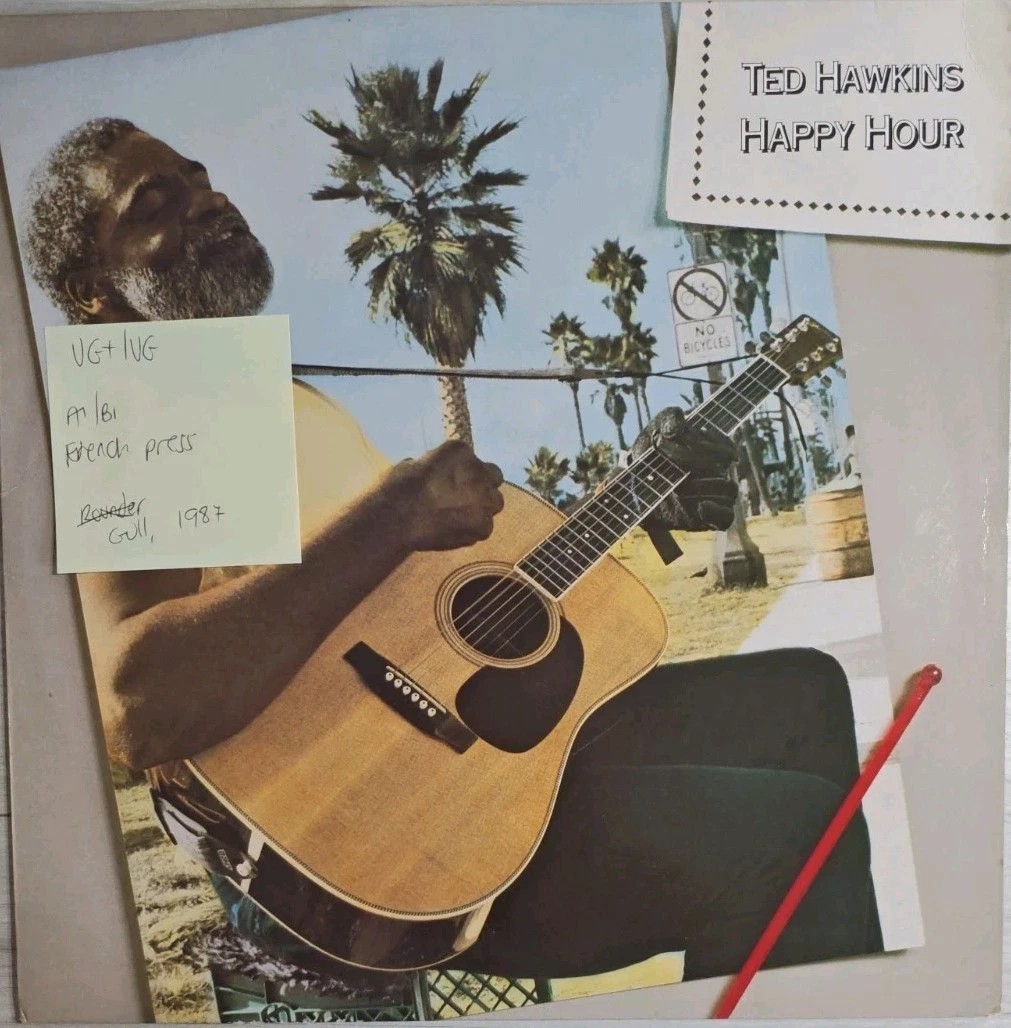 Ted Hawkins Happy Hour Vinyl Record LP VG+/VG WOLP2 1987 sleeve Ted Hawkins Happy Hour Vinyl Record LP VG+/VG WOLP2 1987 sleeve