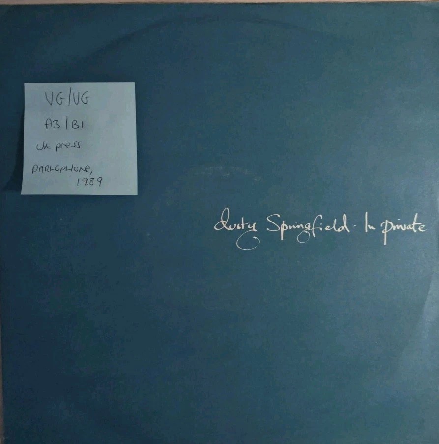 Dusty Springfield In Private Vinyl Record 12" VG/VG 12R 6234 1989 sleeve Dusty Springfield In Private Vinyl Record 12" VG/VG 12R 6234 1989 sleeve