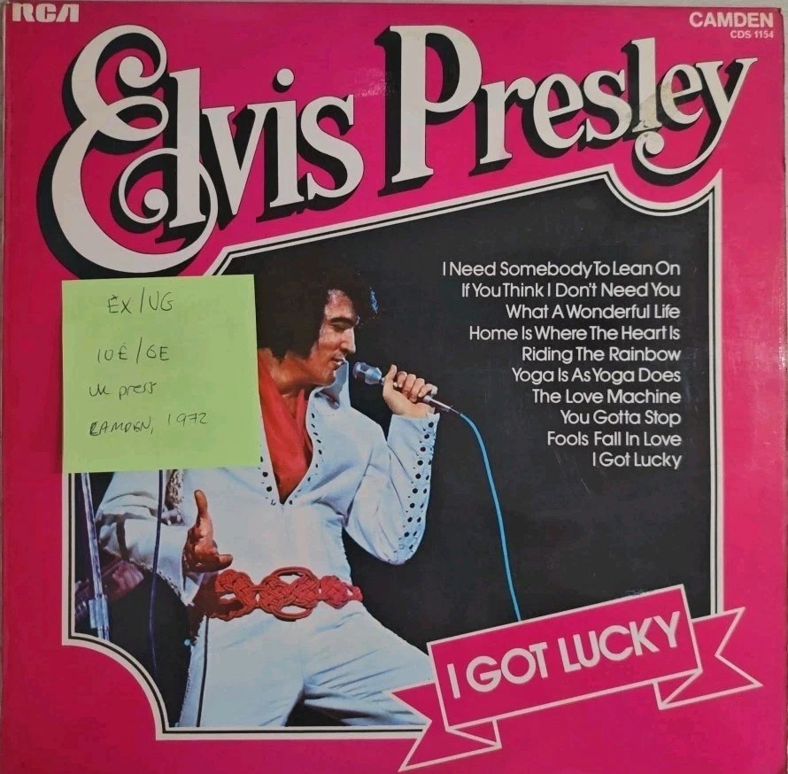 Elvis Presley I Got Lucky Vinyl Record LP EX/VG CDS 1154 1972 sleeve Elvis Presley I Got Lucky Vinyl Record LP EX/VG CDS 1154 1972 sleeve