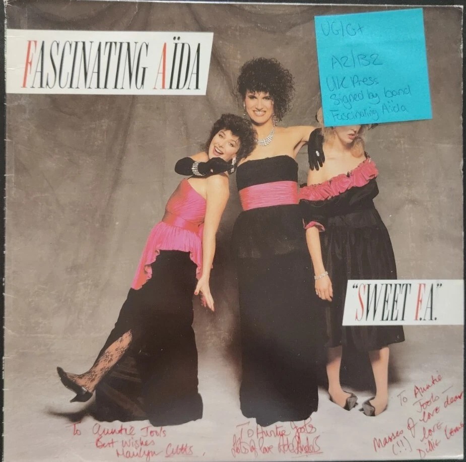 Fascinating Aida Sweet F.A. Vinyl Record Signed VG/G+ REB567 1985 sleeve Fascinating Aida Sweet F.A. Vinyl Record Signed VG/G+ REB567 1985 sleeve