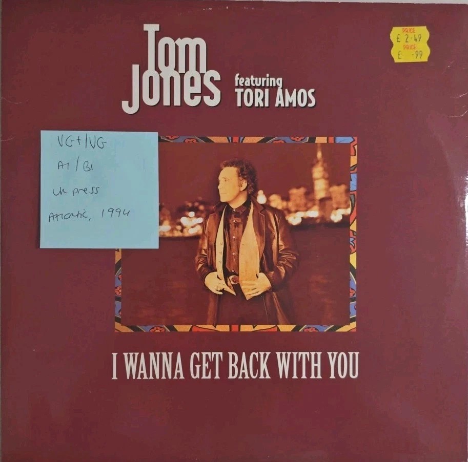 Tom Jones I Wanna Get Back With You Vinyl Record VG+/VG ZANG64T 1994 sleeve Tom Jones I Wanna Get Back With You Vinyl Record VG+/VG ZANG64T 1994 sleeve