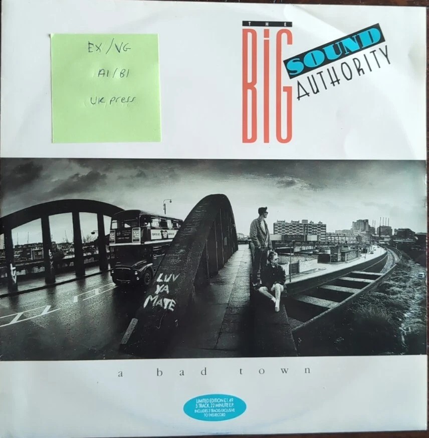 Big Sound Authority A Bad Town Vinyl Record 12" EX/VG BSAC2 1985 1st Press sleeve Big Sound Authority A Bad Town Vinyl Record 12" EX/VG BSAC2 1985 1st Press sleeve