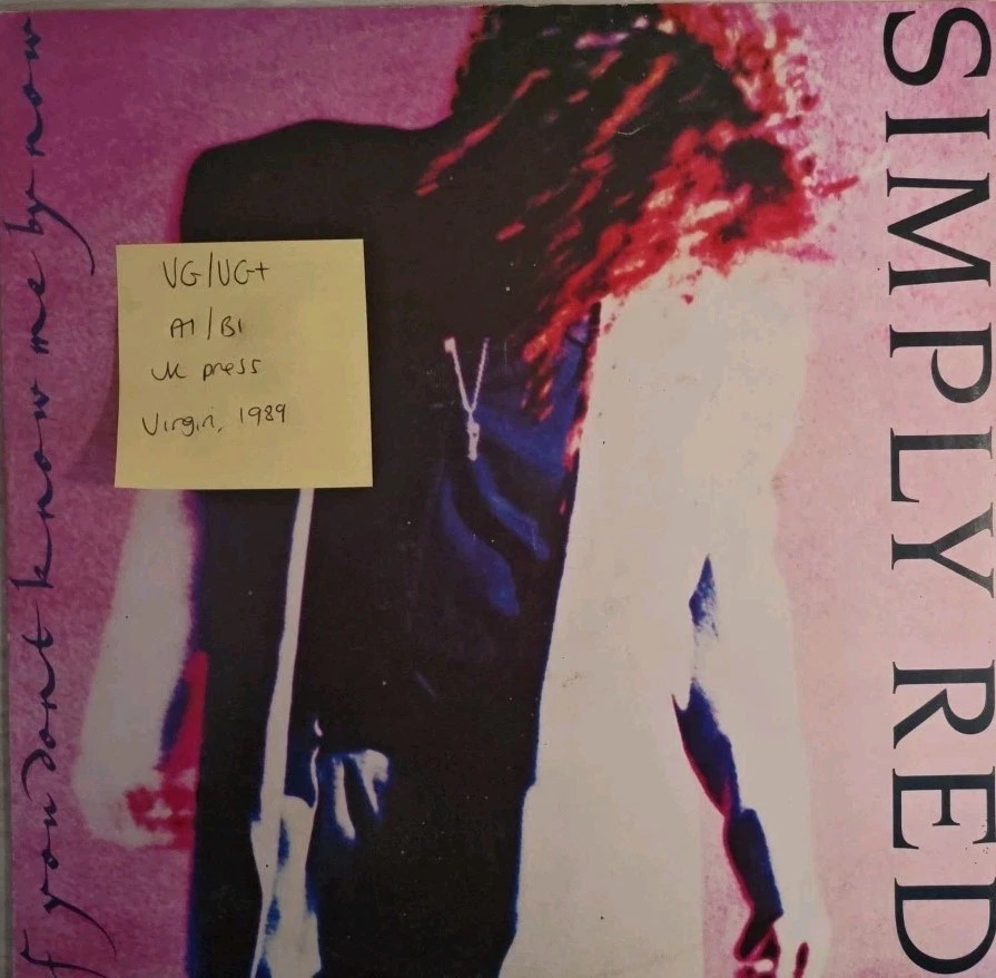 Simply Red If You Don't Know Me By Now Vinyl Record 12" VG/VG+ YZ377T 1989 sleeve Simply Red If You Don't Know Me By Now Vinyl Record 12" VG/VG+ YZ377T 1989 sleeve