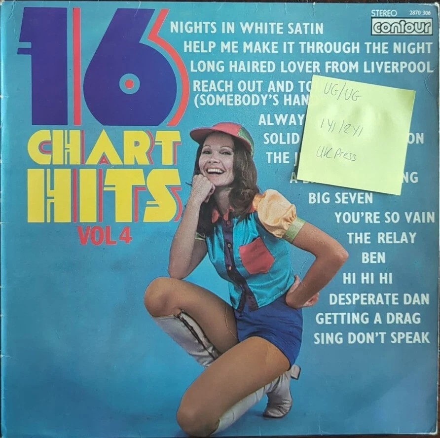Various Pop 16 Chart Hits Vol 4 Vinyl Record VG/VG 2870306 1973 1st Press sleeve Various Pop 16 Chart Hits Vol 4 Vinyl Record VG/VG 2870306 1973 1st Press sleeve