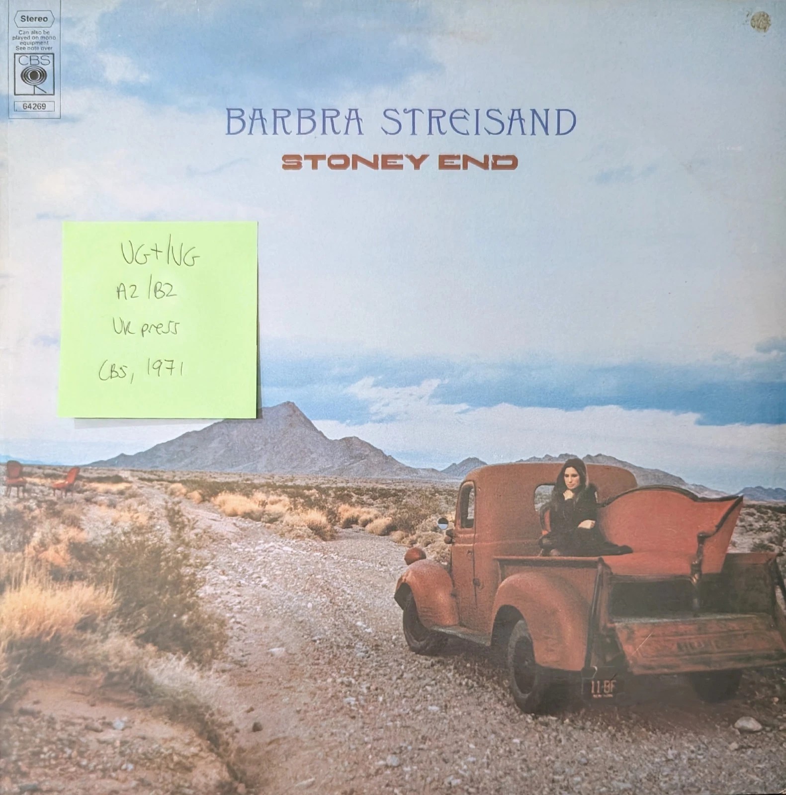 Barbra Streisand Stoney End Vinyl Record VG+/VG CBS64269 1971 sleeve Barbra Streisand Stoney End Vinyl Record VG+/VG CBS64269 1971 sleeve
