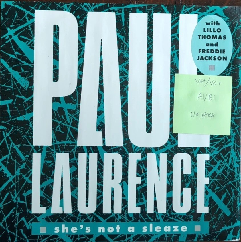 Paul Laurence She's Not A Sleaze Vinyl Record 12" VG+/VG+ 12CL378 1985 1st Press sleeve Paul Laurence She's Not A Sleaze Vinyl Record 12" VG+/VG+ 12CL378 1985 1st Press sleeve
