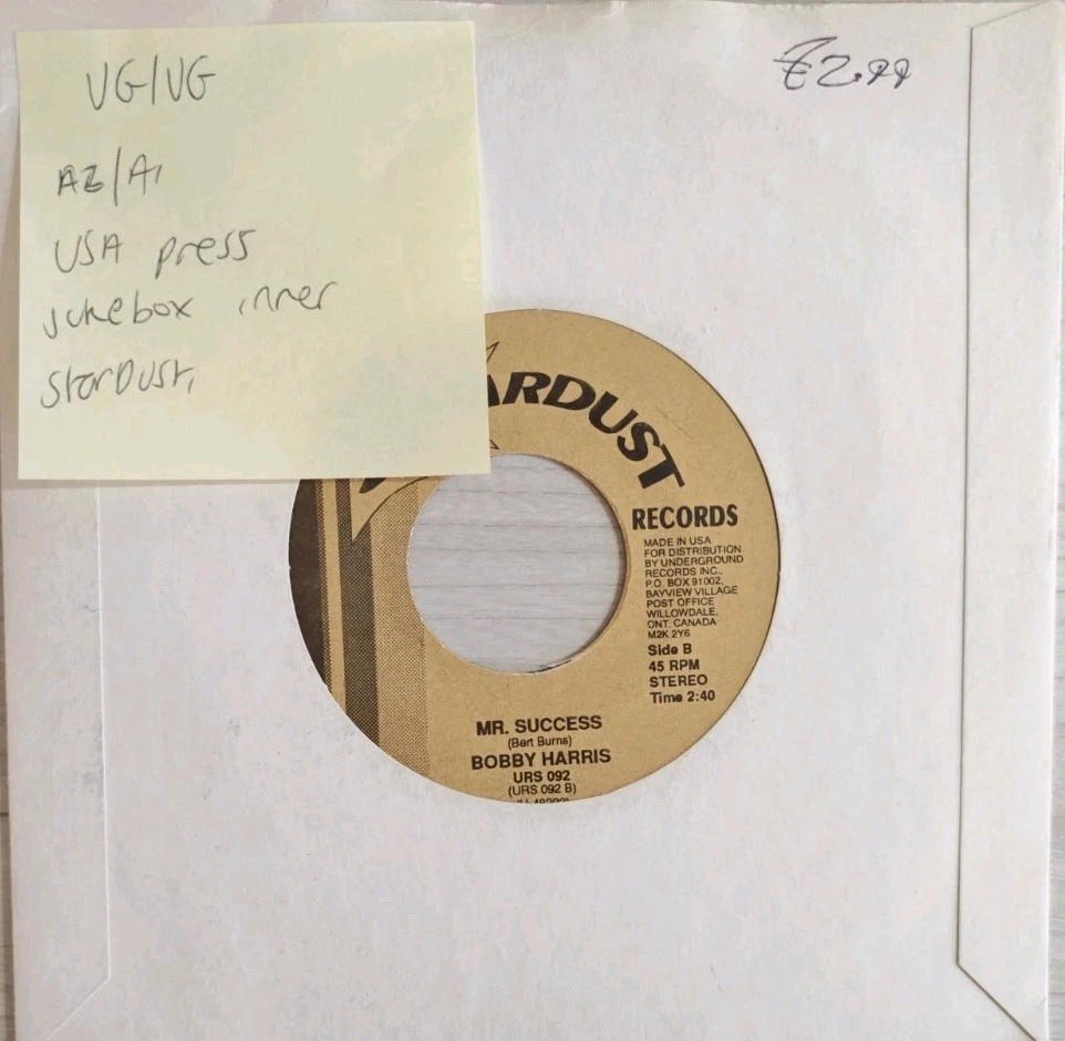 Johnny Adams & Bobby Harris Love Me Now / Mr. Success Vinyl Record VG/VG URS092 sleeve Johnny Adams & Bobby Harris Love Me Now / Mr. Success Vinyl Record VG/VG URS092 sleeve