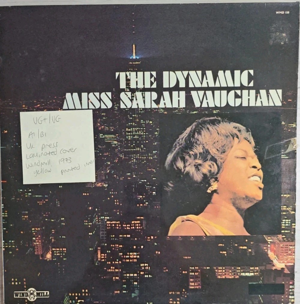 Sarah Vaughan The Dynamic Miss Vinyl Record LP VG+/VG WMD158 1973 sleeve Sarah Vaughan The Dynamic Miss Vinyl Record LP VG+/VG WMD158 1973 sleeve