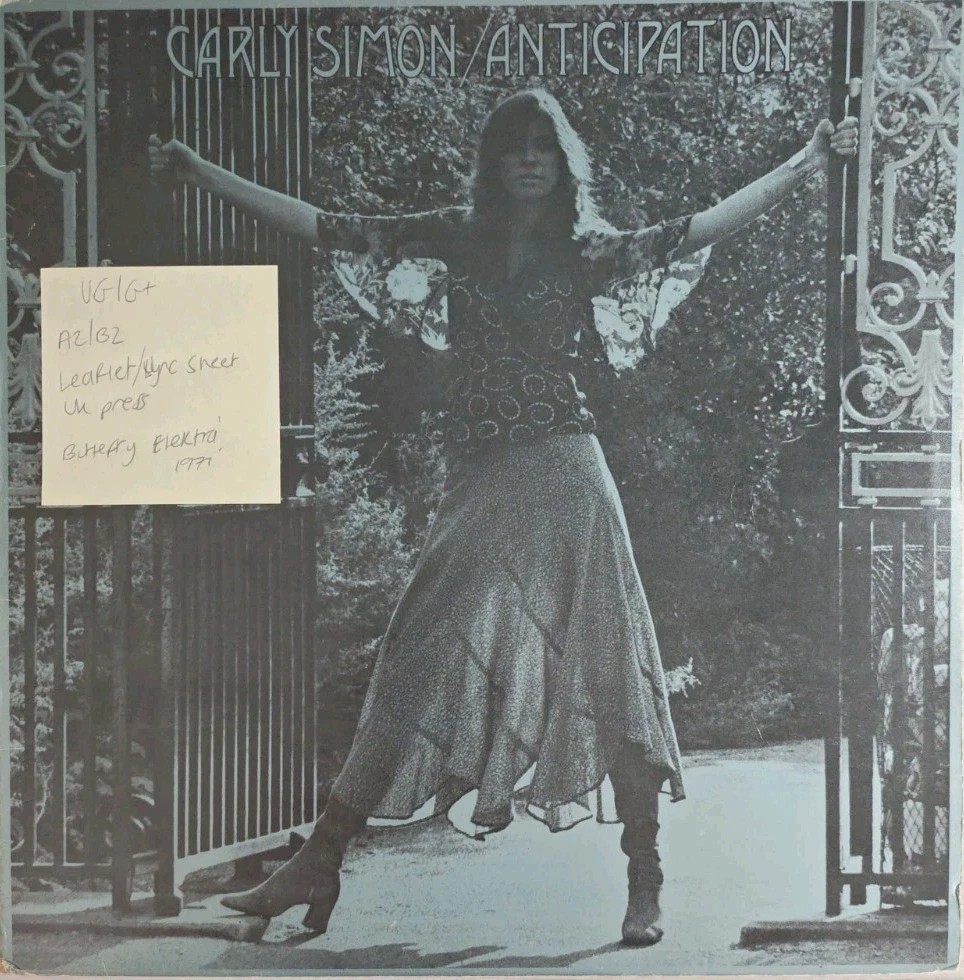 Carly Simon Anticipation Vinyl Record LP VG/G+ K42101 1971 sleeve Carly Simon Anticipation Vinyl Record LP VG/G+ K42101 1971 sleeve