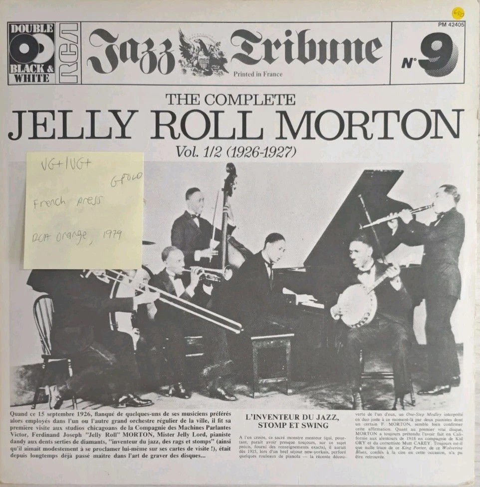 The Complete Jelly Roll Morton Vol. 1/2 Vinyl Record 2LP VG+/VG+ PM42405 1979 sleeve The Complete Jelly Roll Morton Vol. 1/2 Vinyl Record 2LP VG+/VG+ PM42405 1979 sleeve